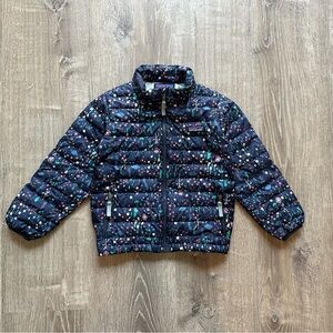 Patagonia 5T Girls Blue Ditsy Floral Down Sweater Puffer Jacket